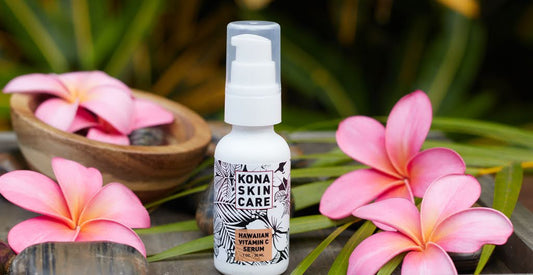 Kona Skin Care Vitamin C Serum 1 oz with flowers